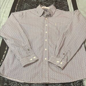 CINCH Men's Blue Patterned Button-Down Shirt, very nice, size medium